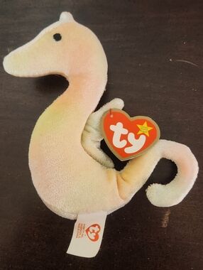 Ty Pastel Beanie Babies The Seahorse Plush - Neon